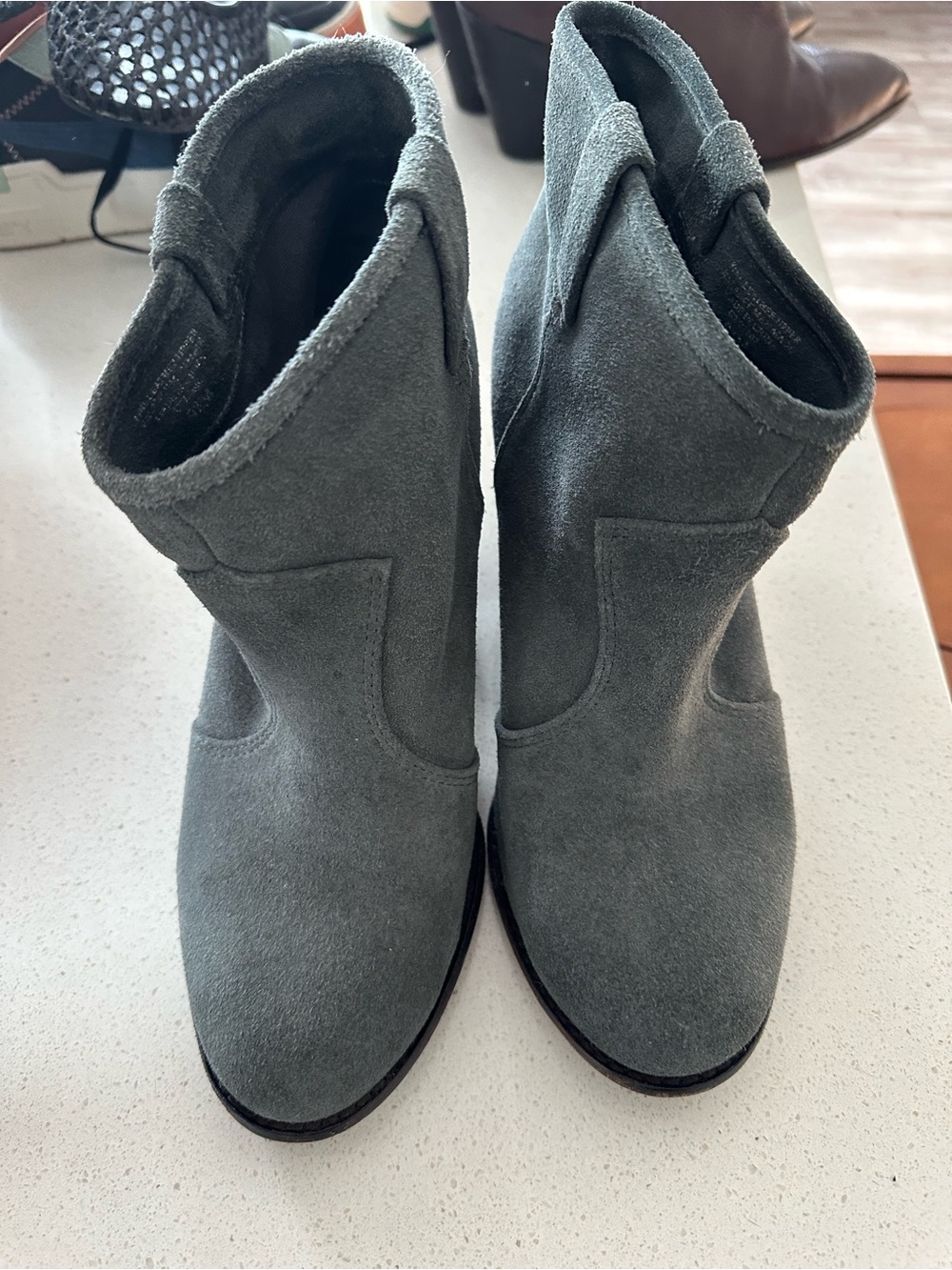 Splendid Gray Suede Ankle Booties